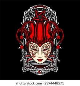 scary clown illutration for t shirt design and other