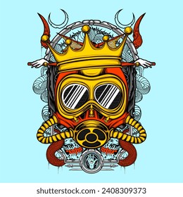 scary clown illutration	for t shirt design