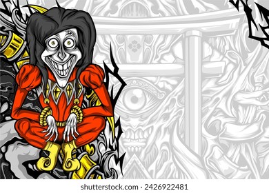 scary clown illutration	 for your design