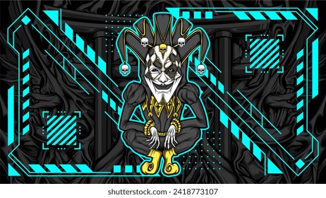 scary clown illutration	 for your print product