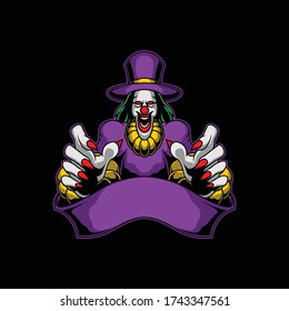 scary clown logo for commercial use