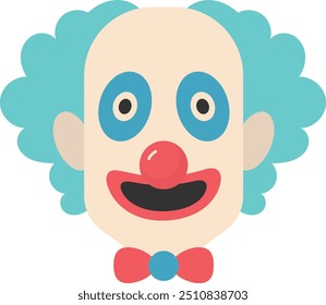 Scary Clown Mask Icon with Flat Cartoon Style. Vector Illustration Design.