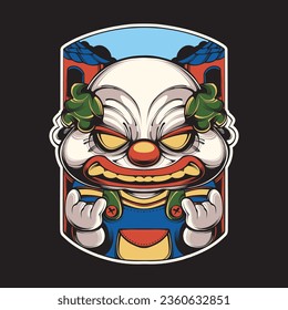 scary clown vector art design