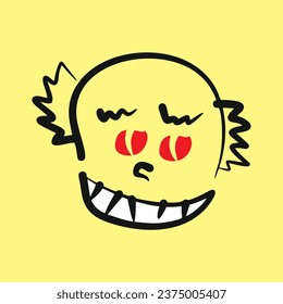 Scary clown. Vector drawing, eps