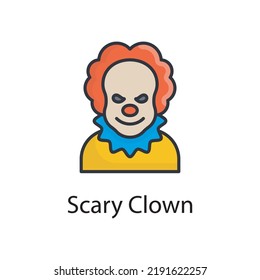 Ilustración de diseño de iconos con el vector Scary Clown. Símbolo diverso sobre el archivo EPS 10 de fondo blanco