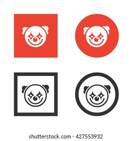 Scary clown. Vector flat illustration