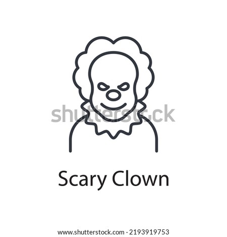 Scary Clown vector outline Icon Design illustration. Miscellaneous Symbol on White background EPS 10 File
