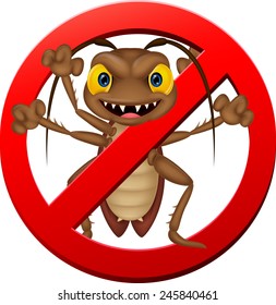 Scary cockroach cartoon
