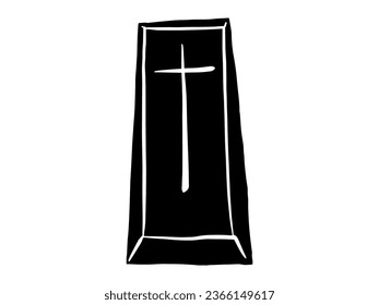 Scary Coffin Halloween Silhouette Illustration