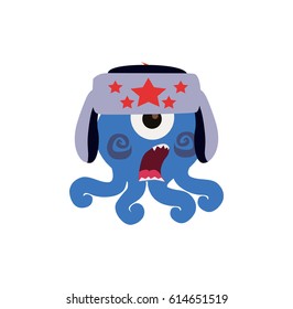 Scary Cool Monster Avatar - Animated Cartoon Character in Flat Vector - Use as Emoji, Mascot or Illustration Isolated on White Background