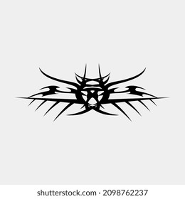 Scary and cool monster head tattoo vector image for muscular men
