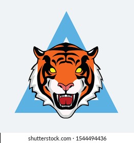 scary and cool tiger suitable for t-shirt and other designs