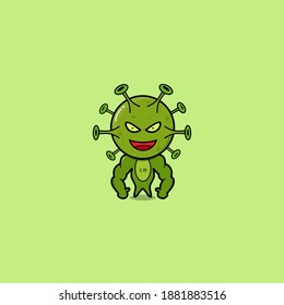 scary corona virus animation vector