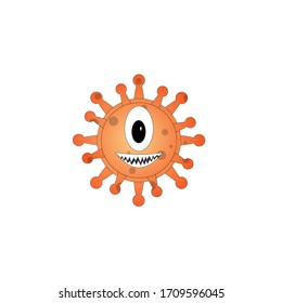 scary corona virus character one-toothed tooth