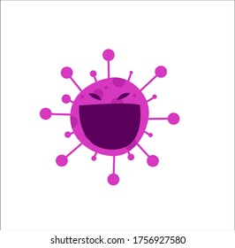 Scary Coronavirus Vector Illustration in flat design