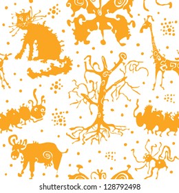 scary creatures seamless pattern