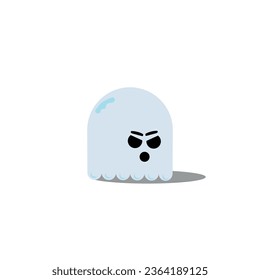 Scary and creepy ghost,part of halloween set isolated on white background