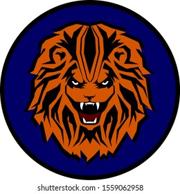 scary creepy Lion head graphic 