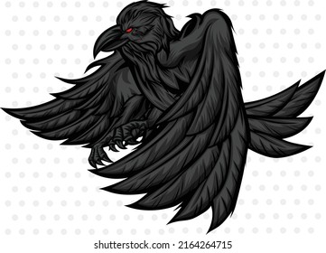 Scary Crow Esport Mascot, Character Design Illustration