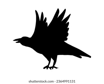 Scary Crow Halloween Silhouette Illustration