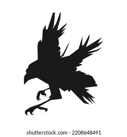 Scary Crow silhouette on Halloween day, vector illustration in flat cartoon design style. Suitable and perfect for poster design materials, banners and many other purposes.