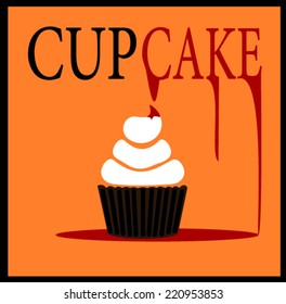 scary cup cake design with dripping blood