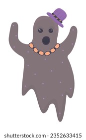 Scary and cute brownie, illustration for Halloween