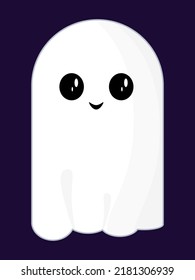 Scary and cute ghosts for Halloween decoration, haunted house inhabited by ghosts, spirit. Vector illustration for postcards, invitations, scrapbooking, stickers, advertising