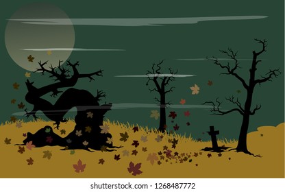 Scary dark forest