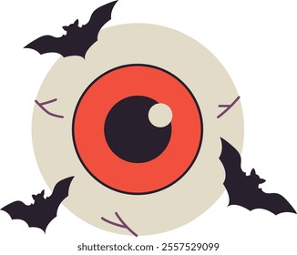 Scary dark halloween object illustration