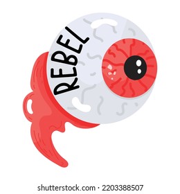 Scary dead eye flat sticker icon