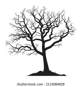 Scary dead tree silhouette image