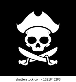 scary death bone skeleton pirate with sword vector illustration design	
