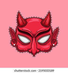 Scary Devil Halloween mask illustration