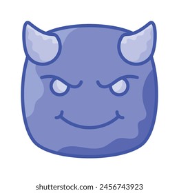 Scary devil with horns, customizable emoji icon in trendy style