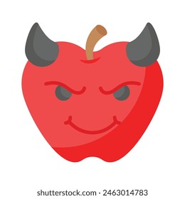 Scary devil with horns, customizable emoji icon in trendy style