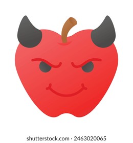 Scary devil with horns, customizable emoji icon in trendy style