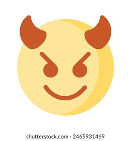 Diablo aterrador con cuernos, icono de emoji personalizable en estilo de moda
