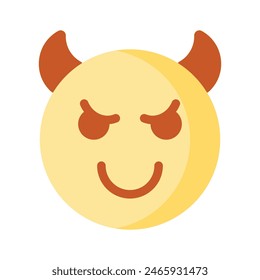 Scary devil with horns, customizable emoji icon in trendy style