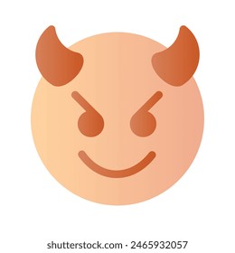 Diablo aterrador con cuernos, icono de emoji personalizable en estilo de moda