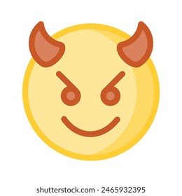 Scary devil with horns, customizable emoji icon in trendy style