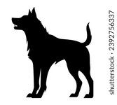 A Scary Dog Vector Silhouette isolated on a white background