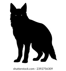 A Scary Dog Vector Silhouette isolated on a white background