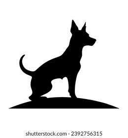 A Scary Dog Vector Silhouette isolated on a white background