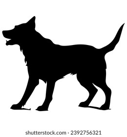 A Scary Dog Vector Silhouette isolated on a white background