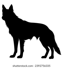 A Scary Dog Vector Silhouette isolated on a white background