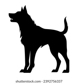 A Scary Dog Vector Silhouette isolated on a white background