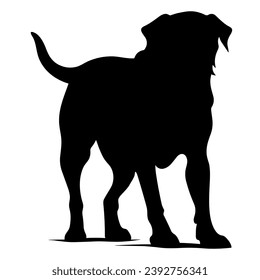 A Scary Dog Vector Silhouette isolated on a white background