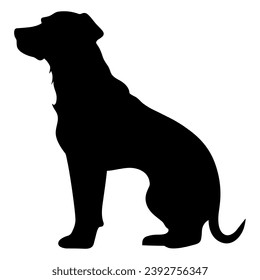 A Scary Dog Vector Silhouette isolated on a white background