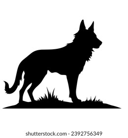 A Scary Dog Vector Silhouette isolated on a white background